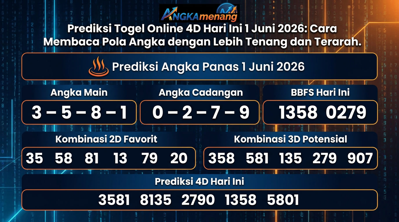 Prediksi Togel Online 4D Hari Ini 1 juni 2026