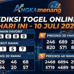 Prediksi Togel Online 4D Hari Ini 10 Juli 2026 II