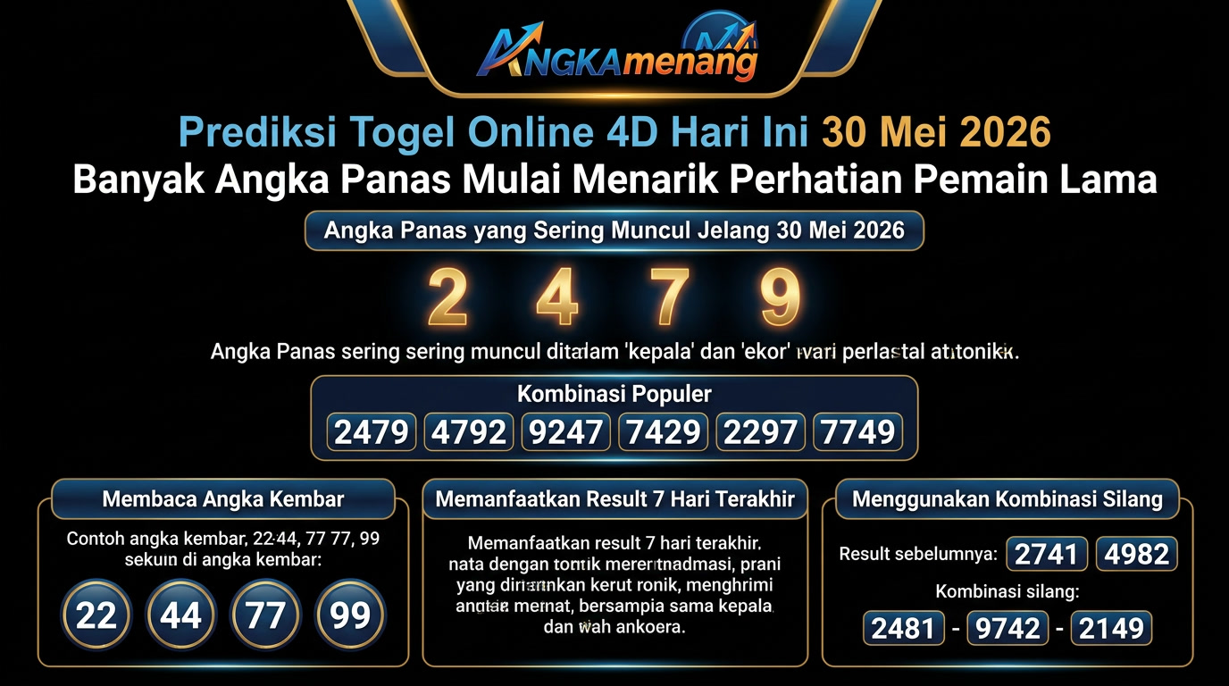 Prediksi Togel Online 4D Hari Ini 30 Mei 2026